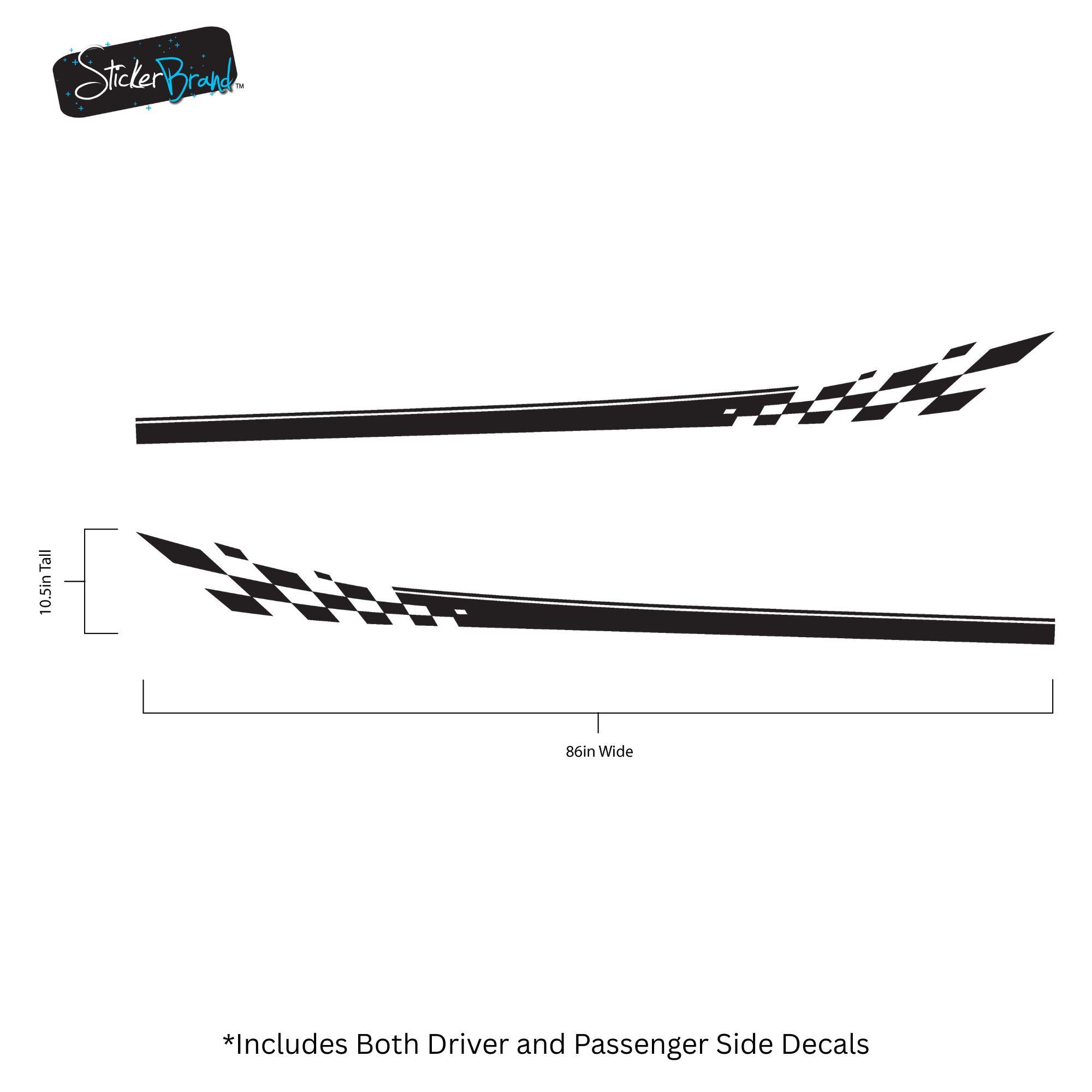 Checker Flag Car Decal Sticker. Racing Stripes Graphic Sticker ...