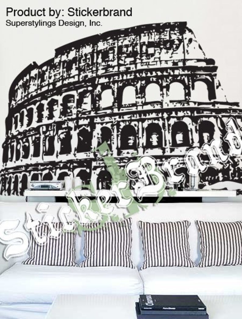 Vinyl Wall Decal Sticker Roman Colosseum Rome Italy 354 Etsy