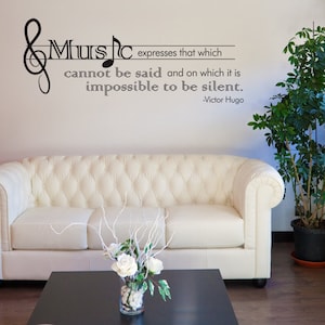Vinyl mural autocollant autocollant Victor Hugo musique citation OSDC524s