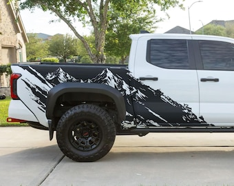 Truck Mud Splash Vinyl Car Graphic Sticker. Set of 2. Overland Mountains Decal. Colorado, Tundra, Tacoma, Frontier, Titan, Bronco, Ram #7114