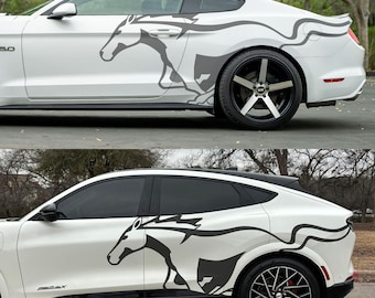 Mustang Horse for Mustang Car. Car Graphic Decal Sticker. Universal Fit. Set of 2. #7096