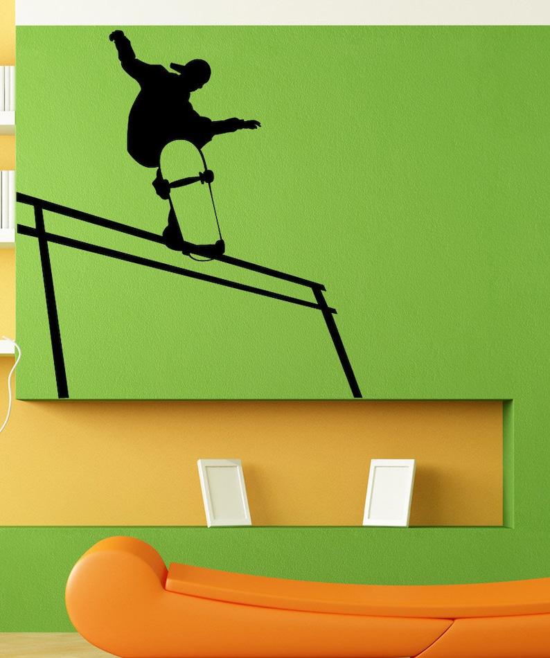 Vinyl Wall Art Decal Sticker Skateboard Grinding 1561m Etsy