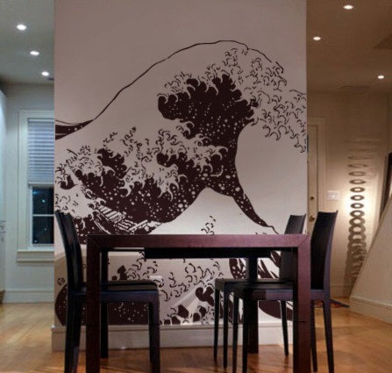 Vinyl Wall Decal Sticker Japanese Great Wave Hokusai 363b Home Living Wall Decor Delage Com Br
