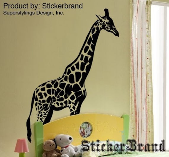 vinyl wall decal sticker 7ft tall big giraffe 383 | etsy