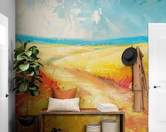 Abstract Coastal Beach Dune Wall Mural Peel and Stick Wallpaper for Living Room, Bedroom, Bathroom, Beach House, Coastal Decor. #7078
