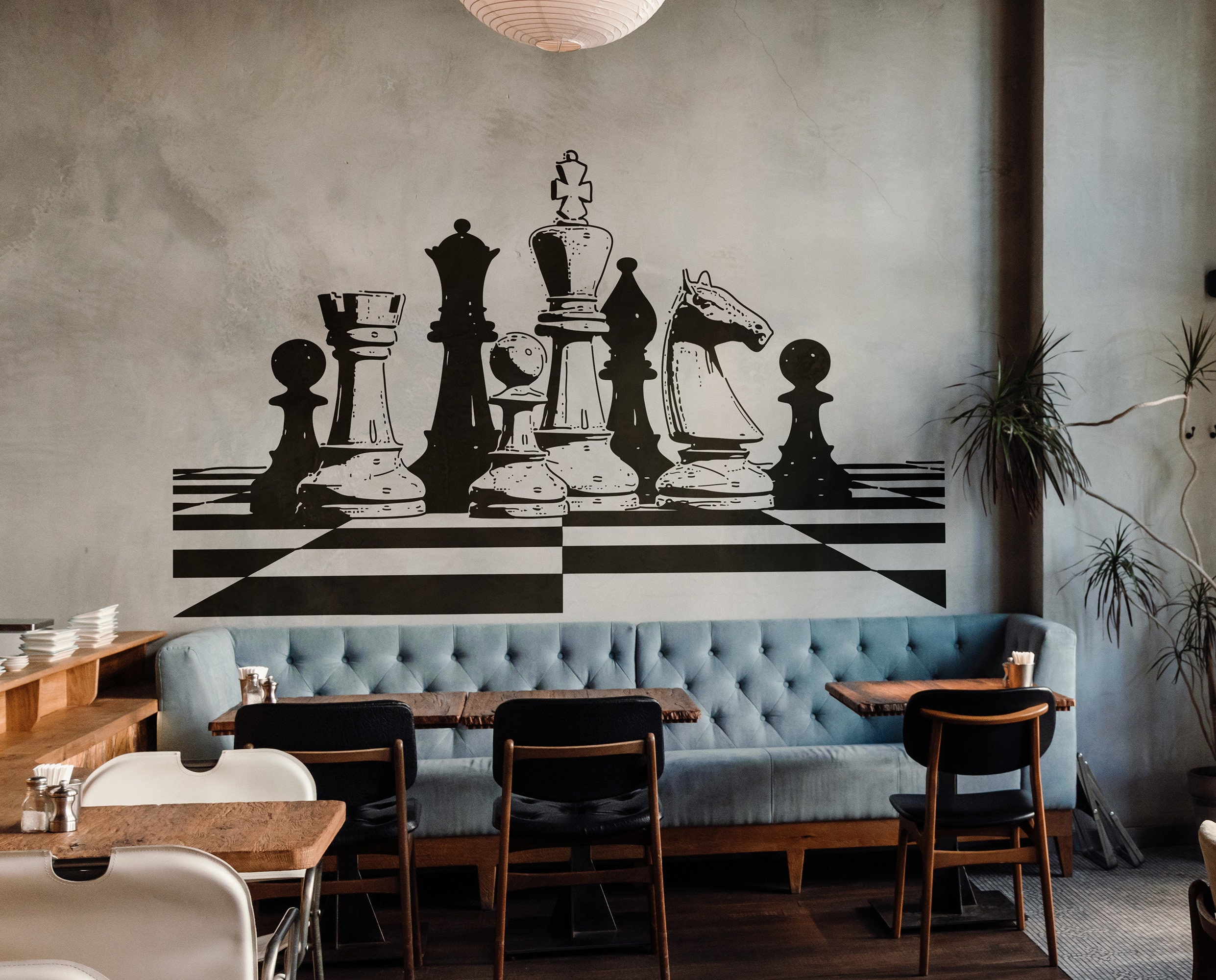 Chess Board Wall Decal Sticker. Game Room Decor. Man Cave Wall Decor ...