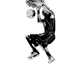 Basketball Player Dunking Wall Decal Basketball Player Gift High