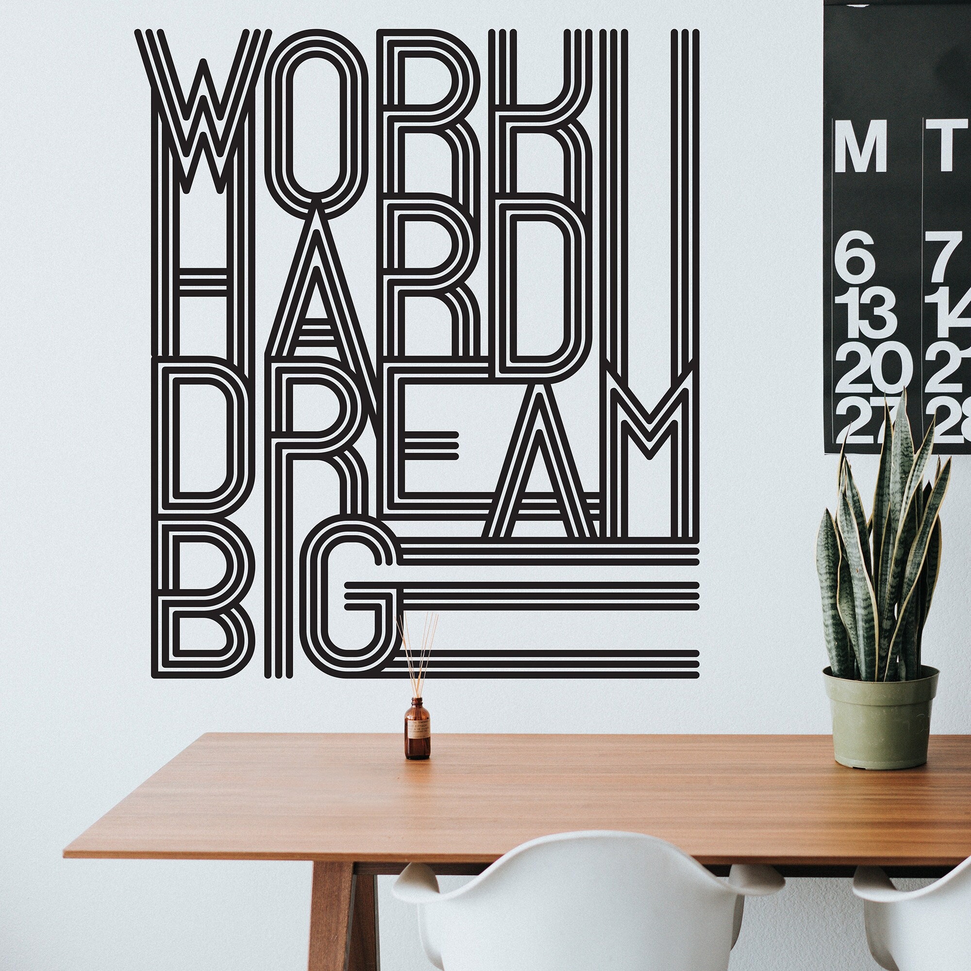 Office Wall Quote Motivational Wall Decal. Work Hard Dream Big Quote ...