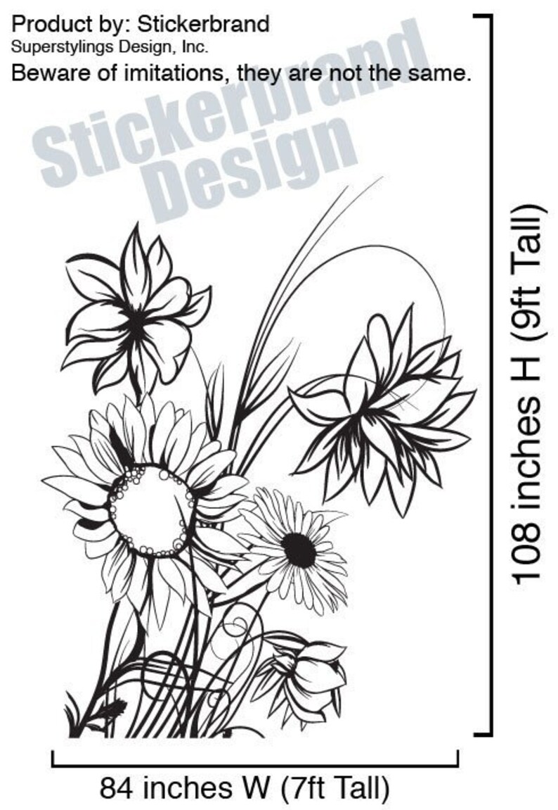 Vinyl Wall Decal Sticker Sunflower 305B