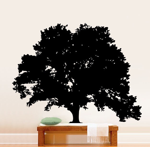 Large Tree Silhouette Vinyl Wall Art Decal. 171 Etsy