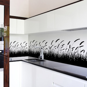 Grass Wall Decal Nature Decor Living room Wall Decor Bedroom Decoration Bathroom Wall Decor Kitchen Border Grass Wall Sticker Decor. 333 image 1