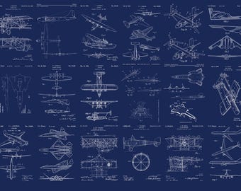 Mural de papel pintado de aviación. Con diseños de patentes de aviones y jets militares. Papel pintado para oficina. Decoración con planos de patentes de aeronaves. #6732
