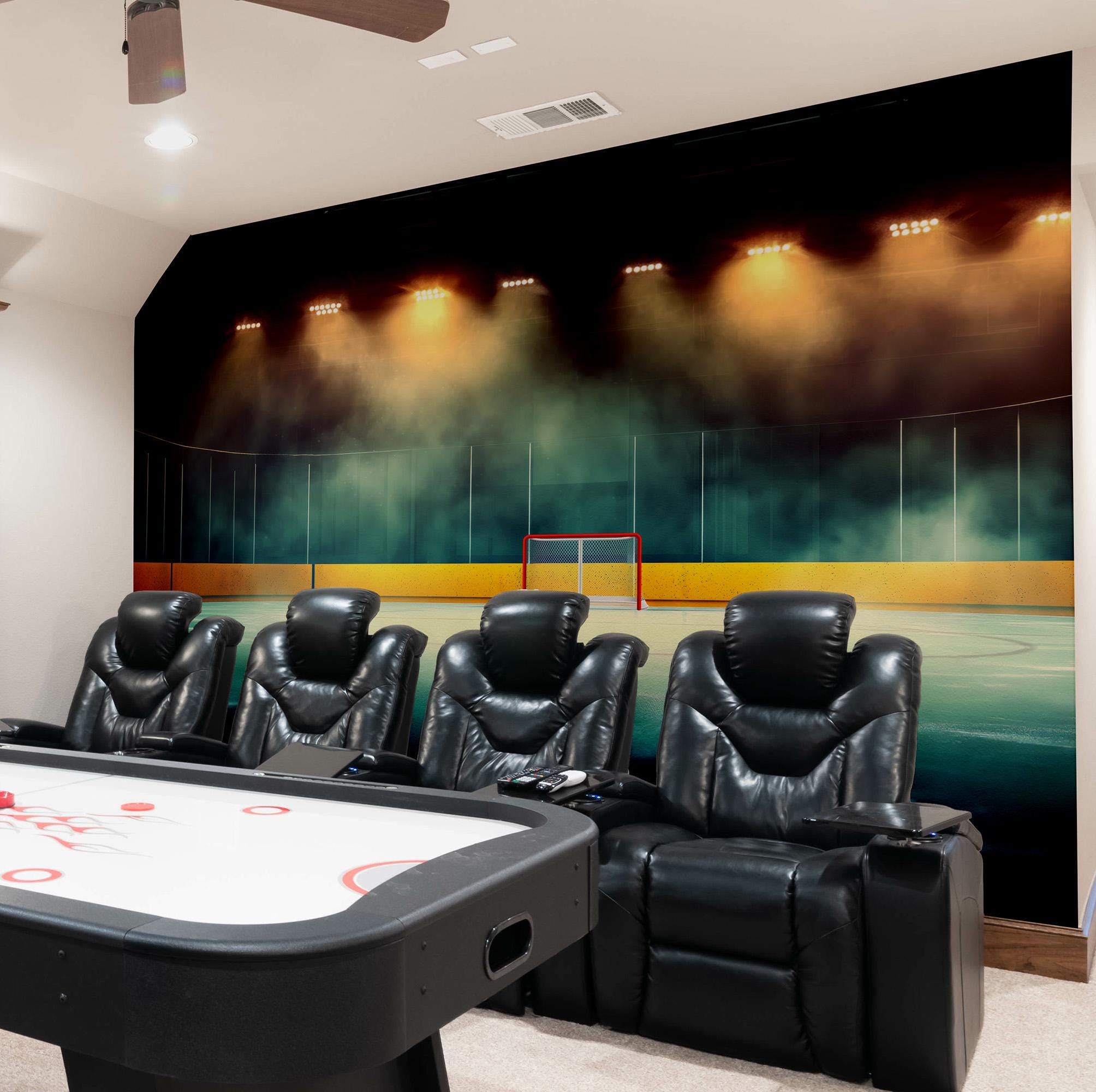Hockey Rink Wallpaper Mural – Ice Rink Peel and Stick Wall Mural for ...