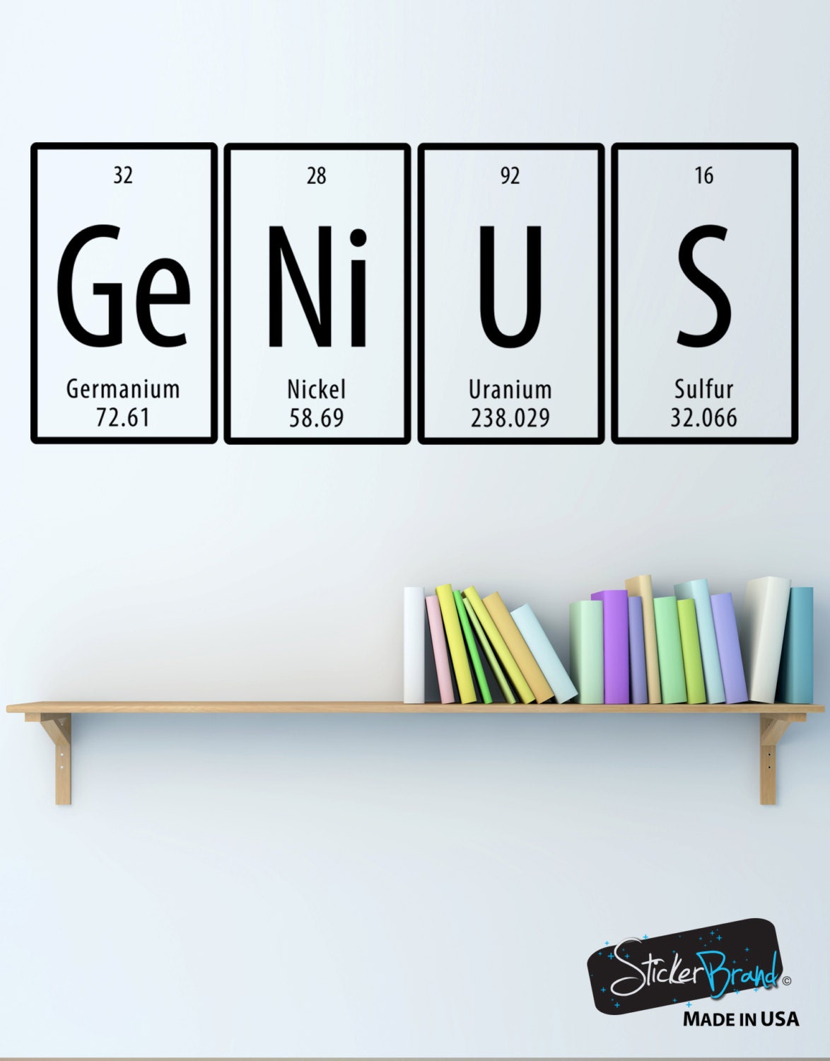 Genius Quote Periodic Table Vinyl Wall Decal Sticker #6058 - Etsy
