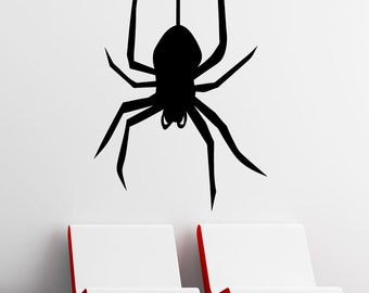 Big Scary Hanging Spider Wall Decal Sticker. Halloween Home Decor. Different Sizes and Colors. #5495