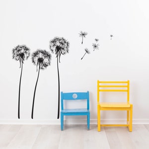 Dandelion Flowers Blowing in the Wind Wall Decal Sticker. Nursery Bedroom Wall Decor. Kids room Wall Decal Sticker. #699
