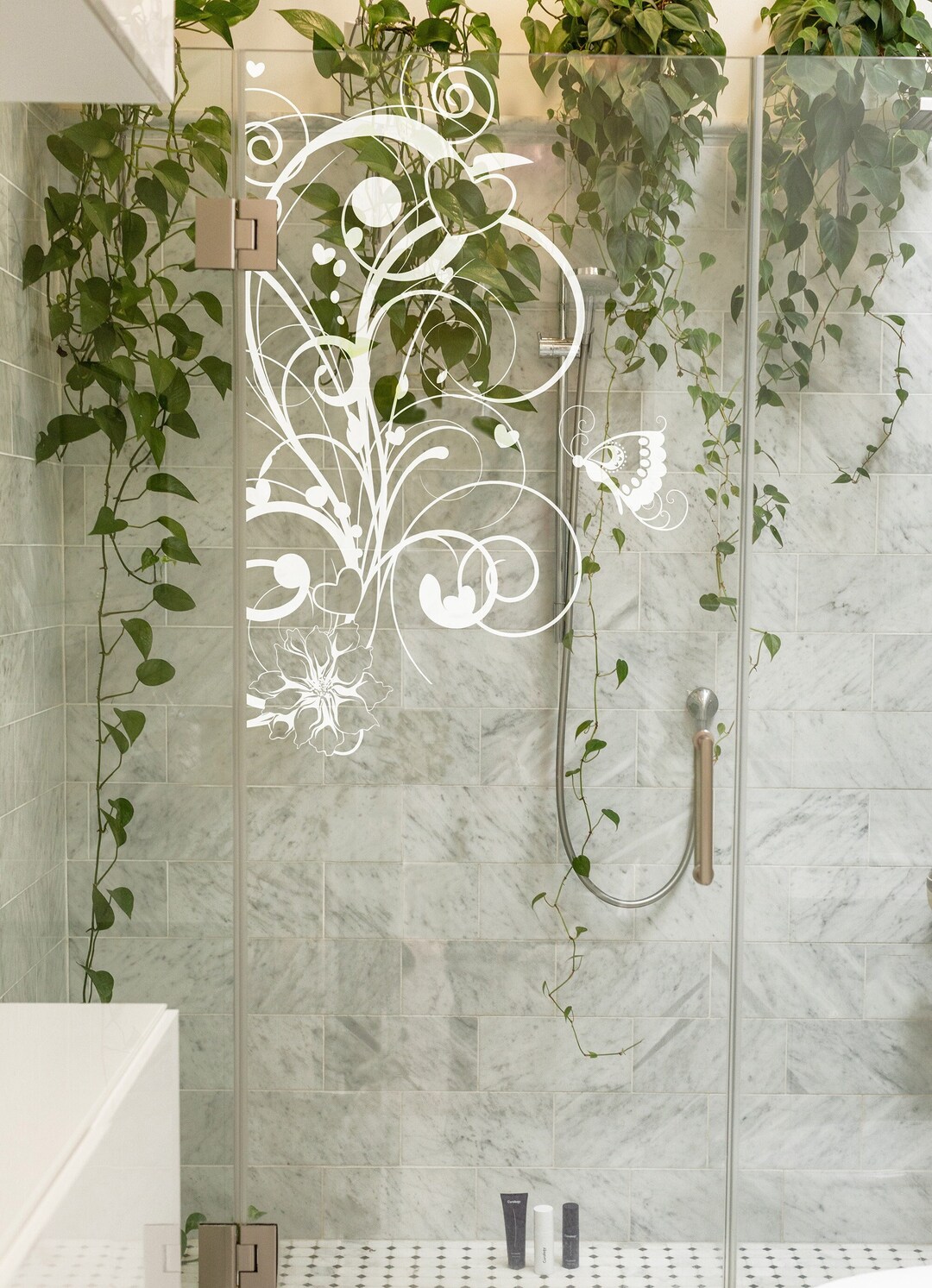 Shower Door Decal Sticker. Abstract Wall Art. Living Room Wall Decor ...