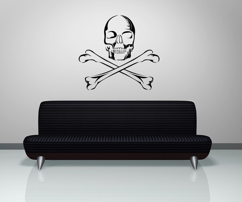 Vinyl Wall Decal Sticker Skull and Crossbones 1171m