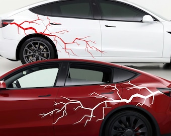 Tesla Model 3 Vinyl Car Graphic Sticker. Tesla Model Y Electric Lightning Bolt Car Decal Sticker. Tesla Model S Model X Car Decal. #6572