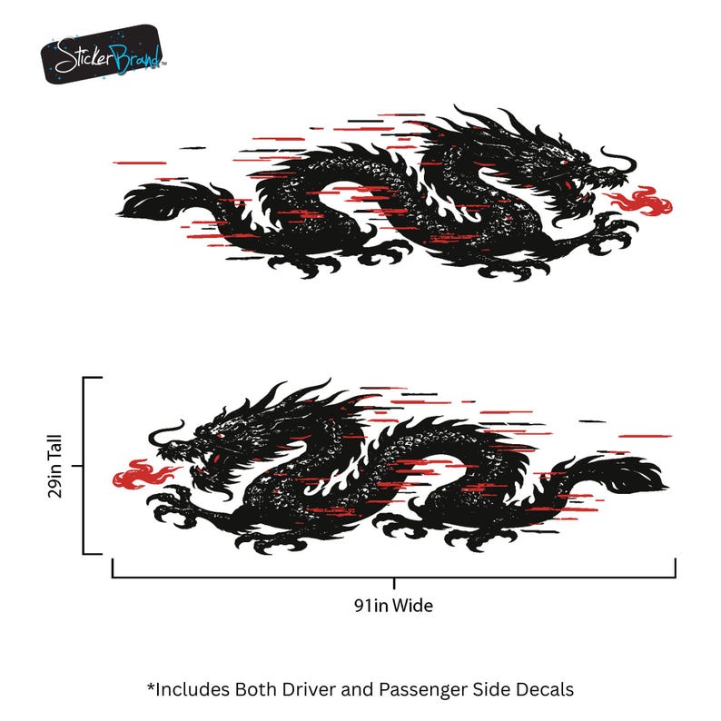 Dragon Graphic Decal Sticker for Model 3/Y. Universal Fit for Most Car ...