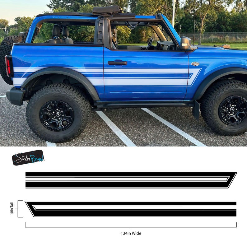 Bronco Stripe Graphic Decal Sticker. Includes Set of 2 Decals. Bronco ...