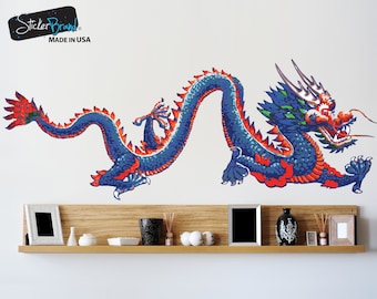 Chinese Dragon Sticker. Dragon Wall Decal. Dragon Stickers. Peel and Stick Wall Graphic. Asian Theme Decor. Gift for Boy.  #MMartin147