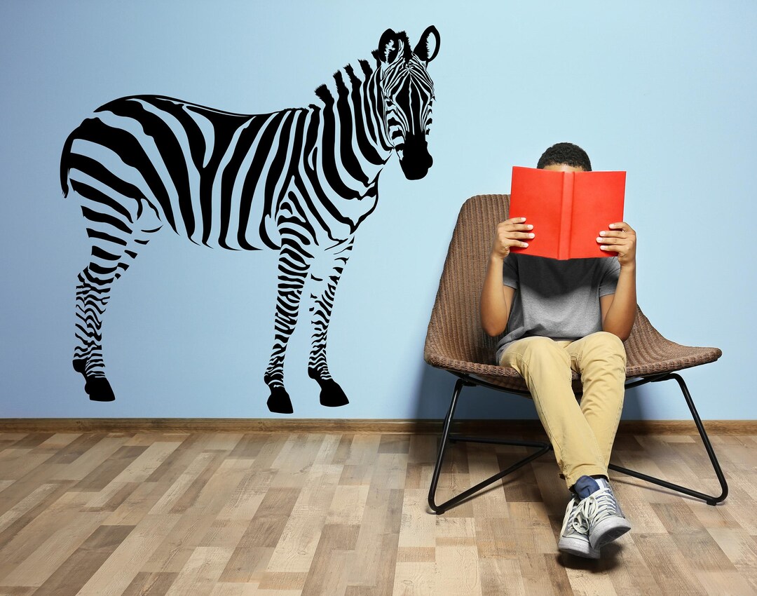 Zebra Wall Decal Sticker. Kid's Room, Nursery Room Safari Theme Wall ...