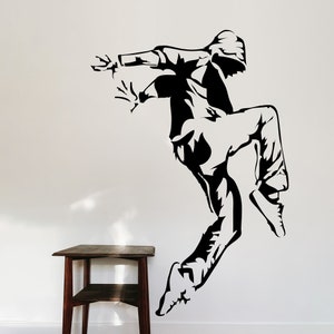 Break Dance Wall Decal Sticker. (Black Color) HipHop Theme, Dancer Dancing, Dance Studio Theme Decor. Kid&#39;s Room Decor. Urban Decor. #AC119