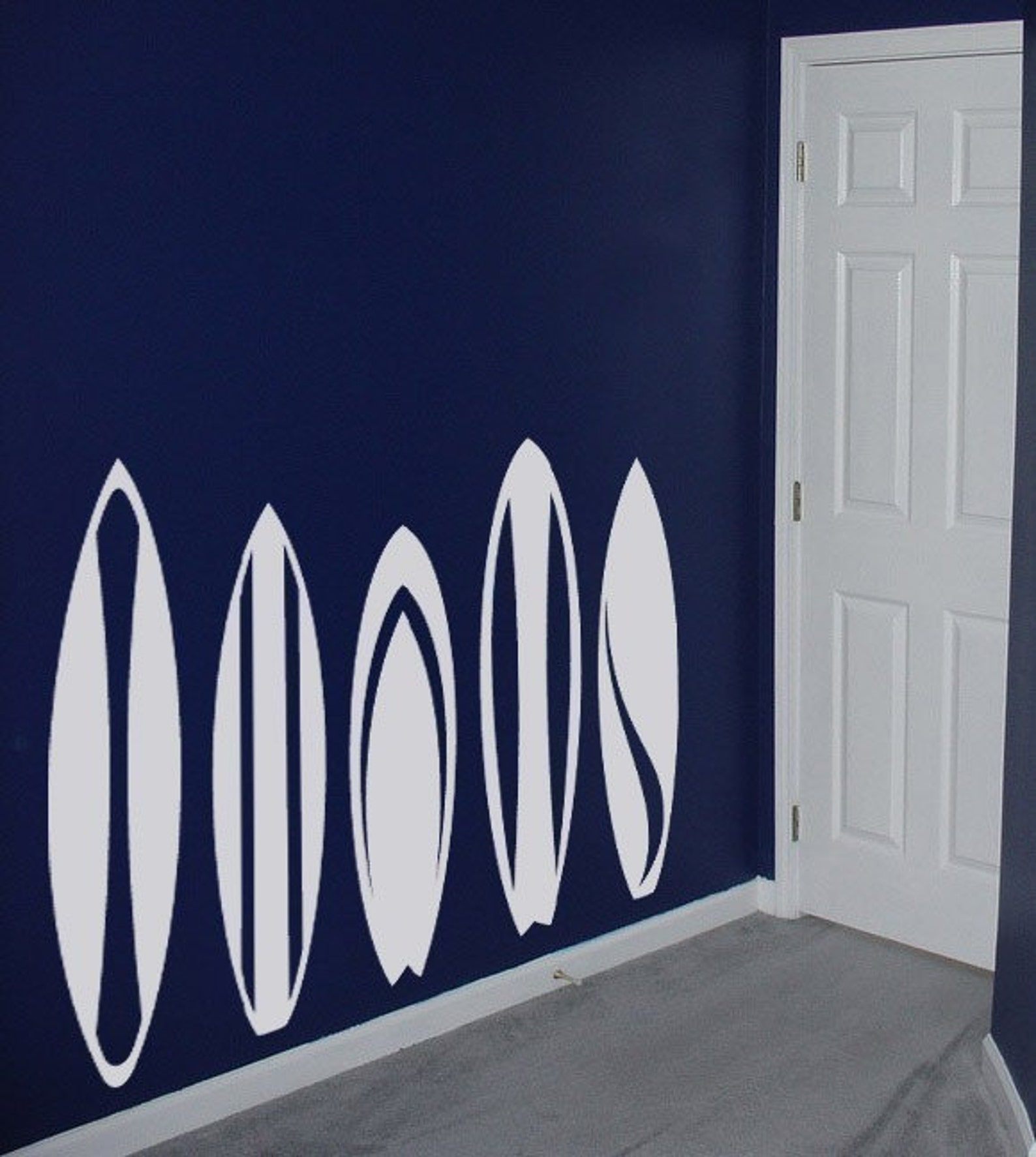 Surfboards on Beach Theme Vinyl Wall Decal Sticker. Set of 5 Etsy