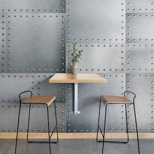 Stainless Steel Metal Grunge Design Wall Mural. Industrial Urban Theme. Peel and Stick Wallpaper. Bedroom Wallpaper, Office Wall Decor #6350