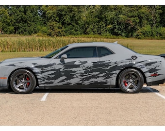 Car Graphic Decal Sticker for Challenger, Charger car. Splash Decal, Grunge Scratch Marks. #7102