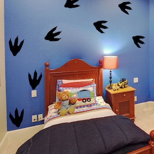 Dinosaur Footprints Wall Decal Sticker. Reptile Foot Prints Wall Sticker. Jurassic Park Theme Wall Decor. Kid's Room Wall Decor. #OS_MB737