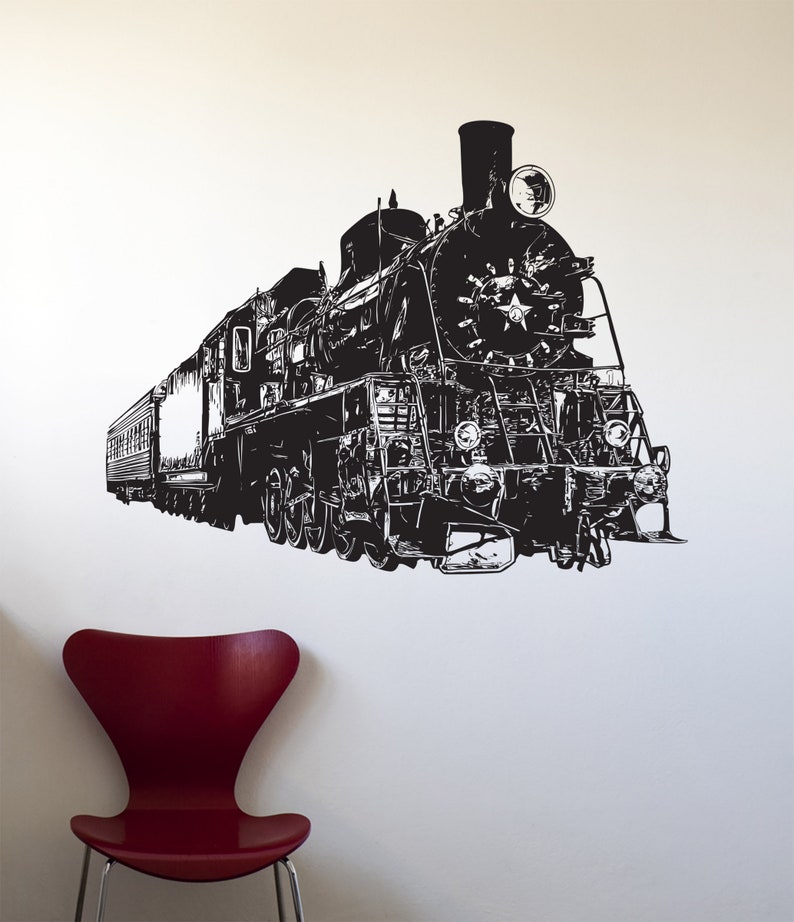 Vintage Steam Engine Train Wall Decal. Old Antique Etsy