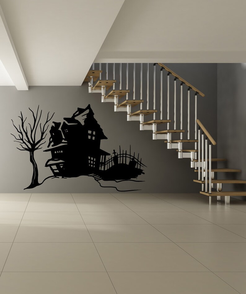 Vinyl mural autocollant autocollant Spooky House OSMB652s image 1