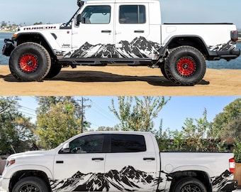 Mountain Truck Graphic Decal. Overland Vinyl Decal for Gladiator, Tacoma, F-150, Sierra, Tundra, Bronco, Colorado Truck. #7085