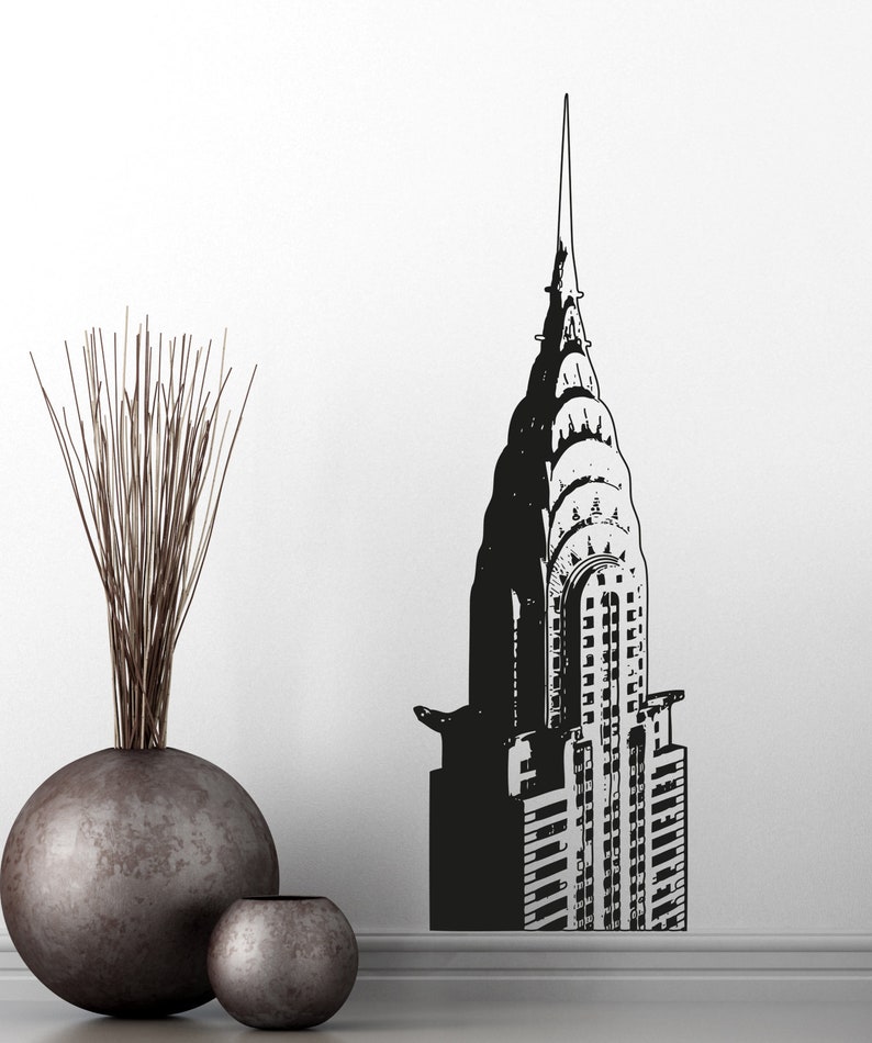 Chrysler Building NYC New York City Vinyl Wall Decal Sticker. Skyscraper Theme Decor. OS_AA232 image 2