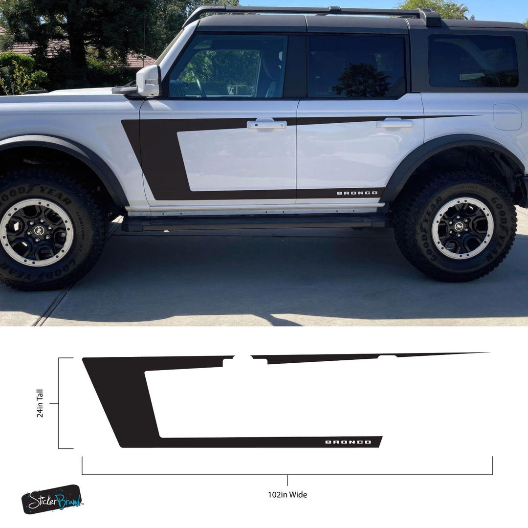 Bronco R Graphics Graphic Decal for Bronco 2021 to 2025. Bronco Door Racing Graphic Decal ...