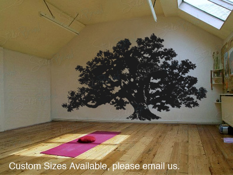 Vinyl Wall Decal Sticker Huge Oak Tree 10ft Wide X 7ft Tall Etsy