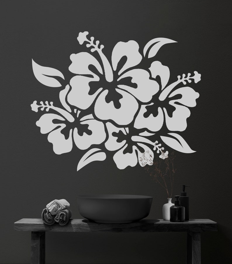 Hibiscus Flowers Vinyl Wall Decal Sticker. Multiple Size and Etsy
