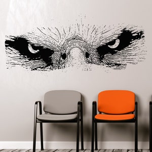 Eagle Eyes Staring Wall Decal Sticker. (Black Color) Wall Decal Sticker. Kid&#39;s Room Wall Decor. School Eagle Mascot Wall Decal.  #5517