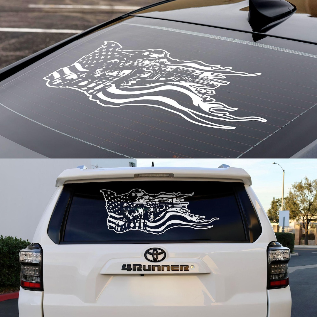Veteran Soldier Flag Window Sticker Decal. Military Service Truck / Car ...