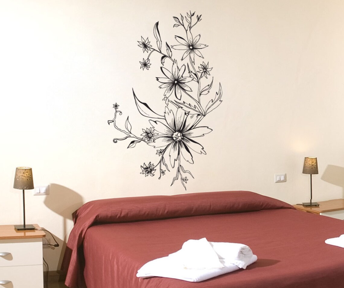 Wildflower Vinyl Wall Decal Sticker. 1246s Etsy