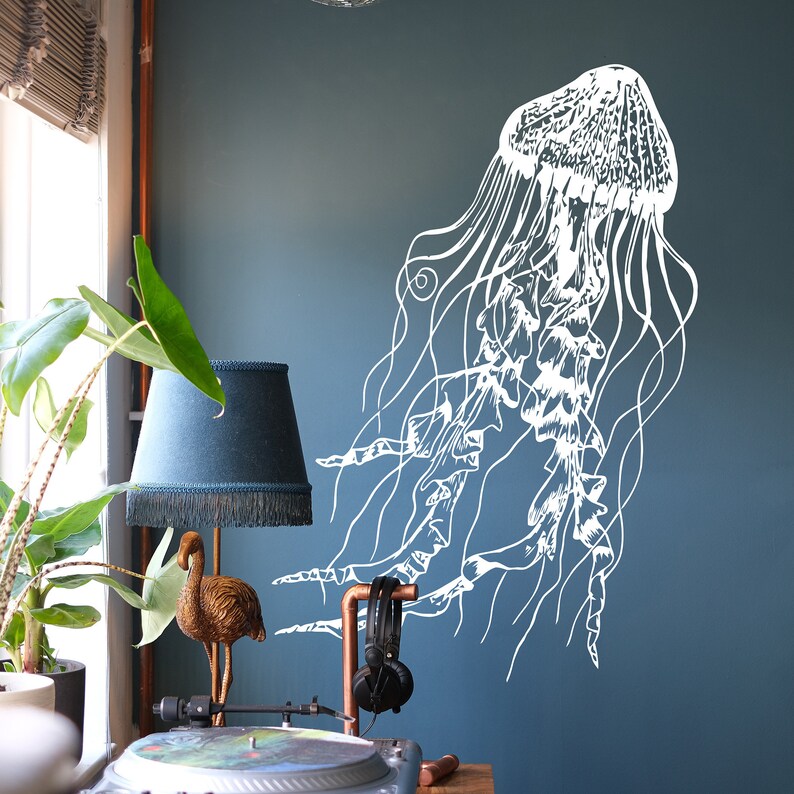 Jellyfish Deep Sea Ocean Vinyl Wall Decal Sticker. Nautical Theme ...