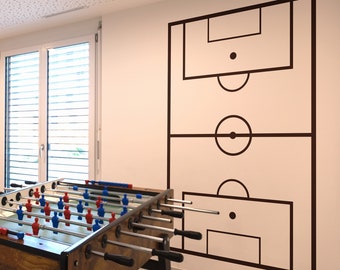 Soccer Field Wall Decal. Football Pitch Wall Decal Sticker. Coach Play Board. Gift for Soccer Coach. Kid's Room Soccer Art. #1321