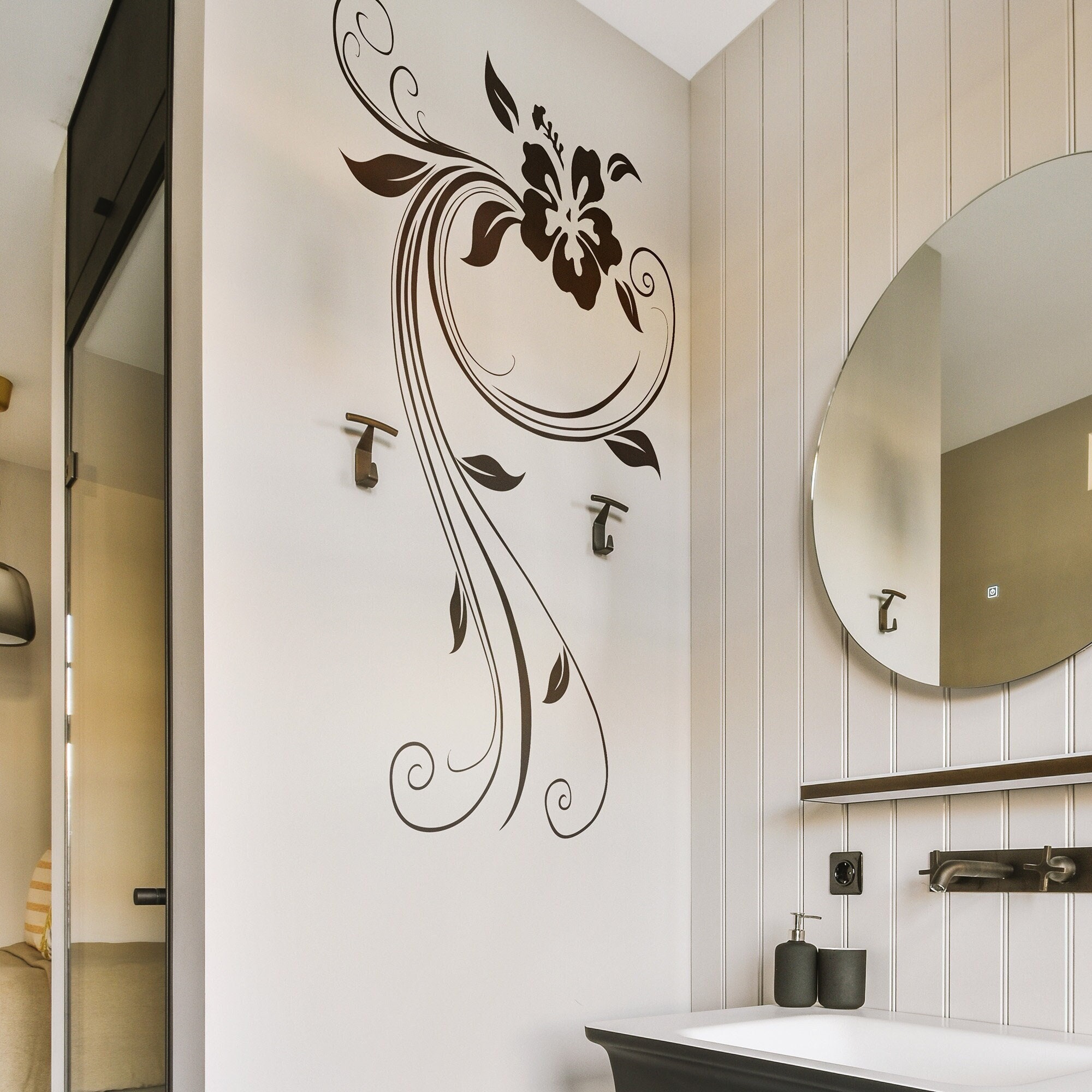 WBQMUNY 5 Sheets Butterflies And Flowers Bathroom Toilet Seat Wall Sticker,Floral Toilet Lid Decals DIY