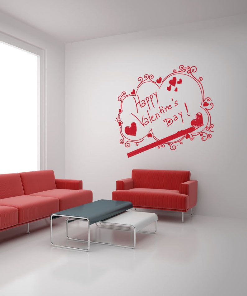 Vinyl Wall Decal Sticker Valentines Sketch 1045m image 2