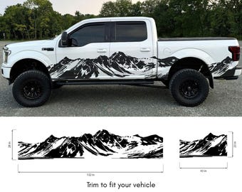Mountain Truck Graphic Decal. Overland Vinyl Decal for Gladiator, Tacoma, F-150, Sierra, Tundra, Bronco, Colorado Truck. #7085