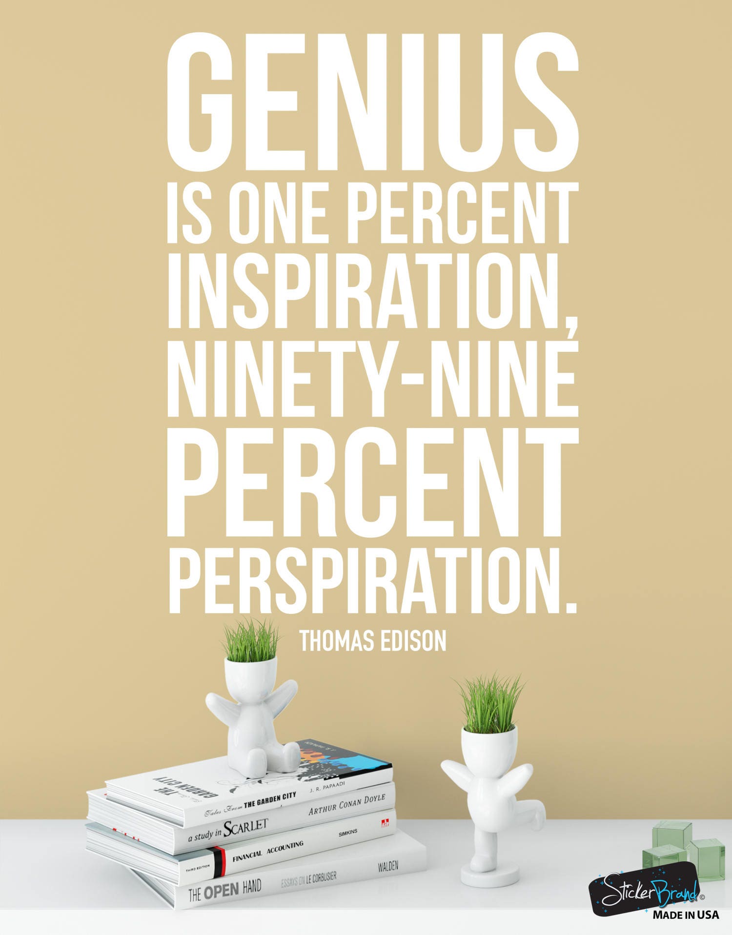 Thomas Edison Quote: Genius is One Percent Inspiration, Ninety-Nine Percent  Perspiration Motivational Quote Wall Decal Sticker #6090 - Etsy 日本, image size:1500x1916