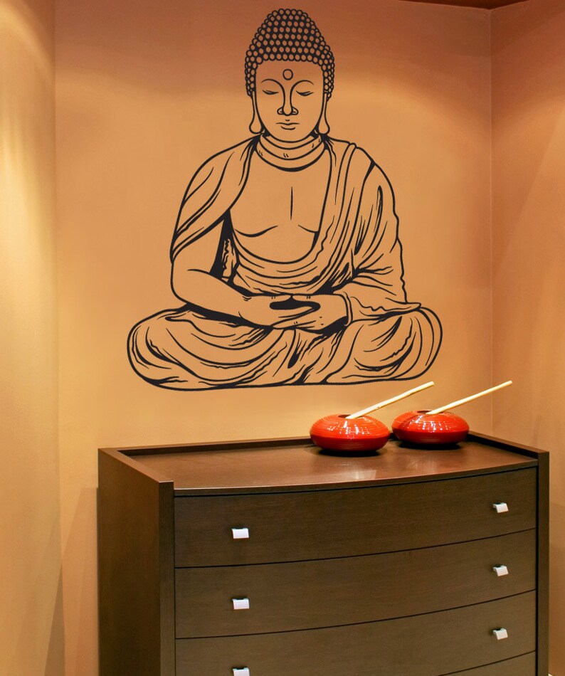 Vinyl Wall Decal Sticker Buddha Statue 1440m Etsy