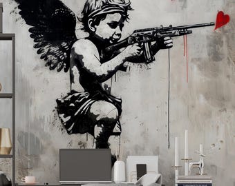 Banksy　バンクシー　Angel sith Paint Prt Amazon.com: Banksy Ozones Angel Graffiti Banksy Print Bansky